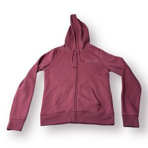 Victoria’s Secret Pink Fleece Full Zip‎ Everyday Hoodie XSmall Morning Rose